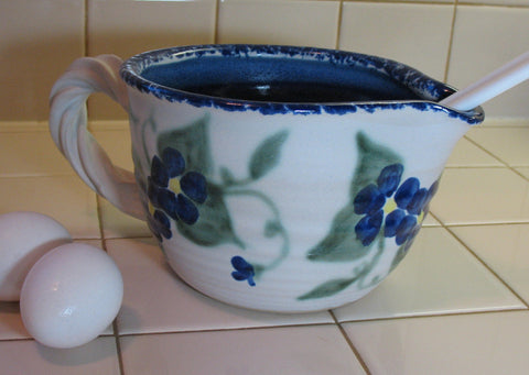Mixing/Batter Bowl with Two Blue Flowers