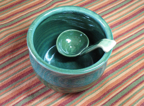 Salsa Bowl in Emerald Isle Green – Small House Pottery