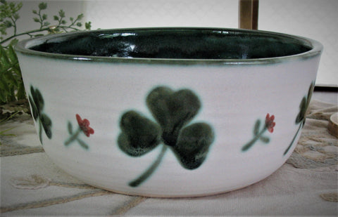 Serving Bowl with Shamrock Design