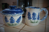 Creamer and Sugar Bowl Set in Our Texas Blue Bonnet Pattern