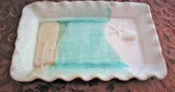 Rectangle Serving Platter with Shell and Starfish in Our Sandy Shores Glaze