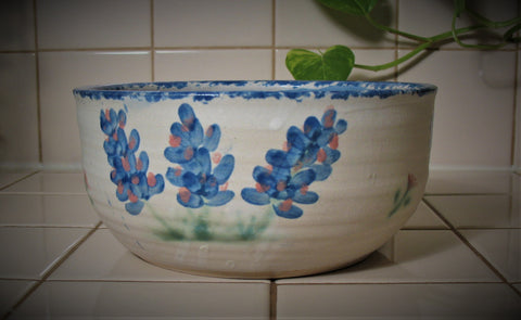 Serving Bowl with Our Texas Blue Bonnet Design