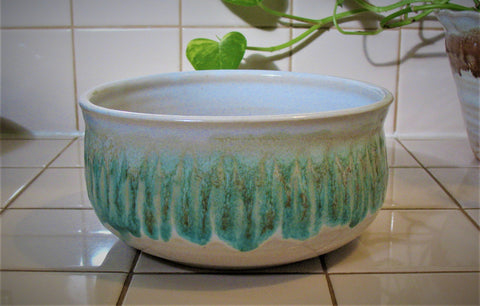 Carved Serving Bowl in Our Sandy Shores Glaze