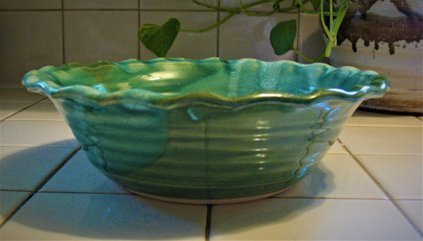 Salsa Bowl in Emerald Isle Green – Small House Pottery