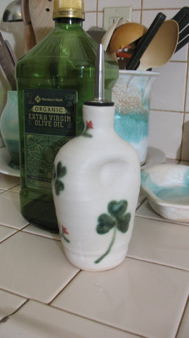 Olive Oil Bottle with the Shamrock Design