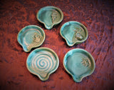 Spoon Rests in Emerald Isle Green Glaze Pattern