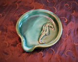 Spoon Rests in Emerald Isle Green Glaze Pattern