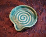 Spoon Rests in Emerald Isle Green Glaze Pattern