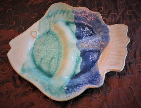 Fish Plate in Our Ocean Breeze Glaze Pattern