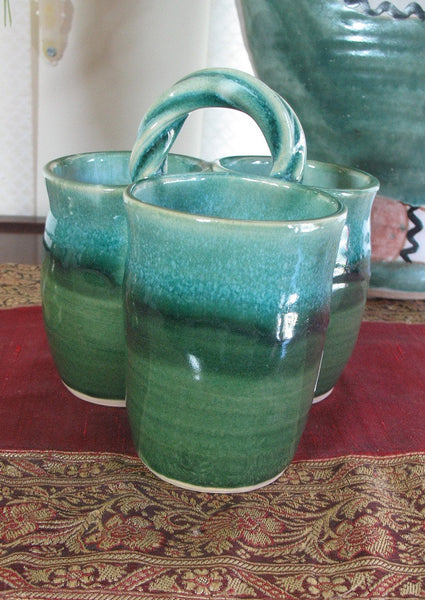 Silverware Caddie in Emerald Isle Green – Small House Pottery