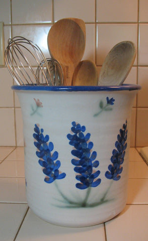 Jumbo Utensil Holder Aqua Mist Crock Flower Pot 