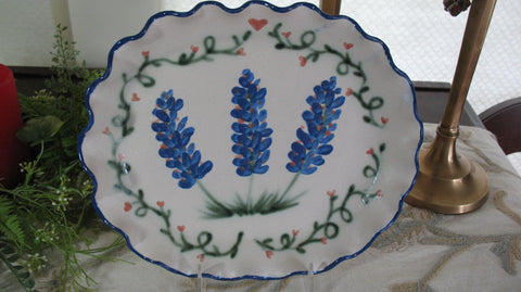 Oval Plate with the Texas Blue Bonnet Design
