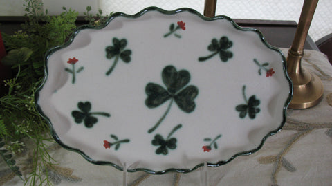 Oval Plate with Our Shamrock Design