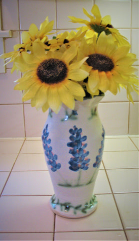 Vase in Our Texas Blue Bonnet Design