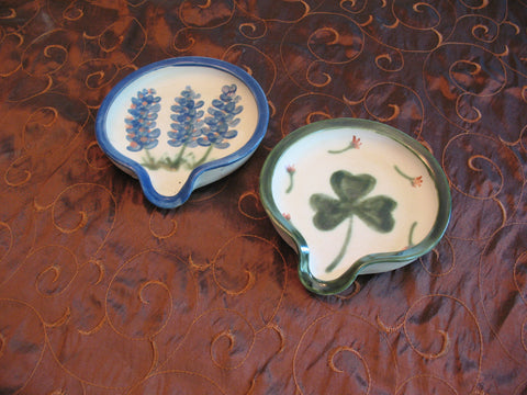 Spoon Rests with Our Blue Bonnet or Shamrock Design